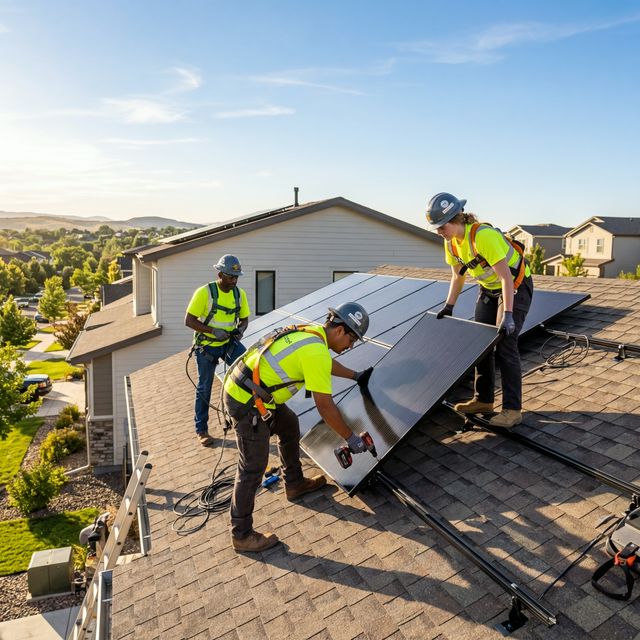 Smart Solar team installing solar panels